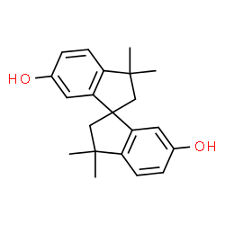 ChemSpider 2D Image | 3,3,3',3'-tetramethyl-1,1'-spirobi(indan)-6,6'-diol | C21H24O2