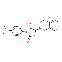 ChemSpider 2D Image | (3R)-3-(3,4-Dihydro-2(1H)-isoquinolinyl)-1-(4-isopropylphenyl)-2,5-pyrrolidinedione | C22H24N2O2