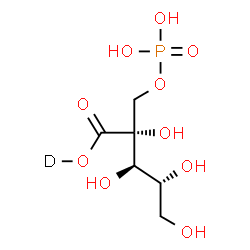 ChemSpider 2D Image | 2-C-[(Phosphonooxy)methyl]-D-(O~1~-~2~H)ribonic acid | C6H12DO10P