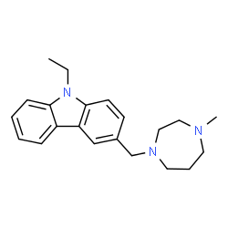 ChemSpider 2D Image | 9-Ethyl-3-[(4-methyl-1,4-diazepan-1-yl)methyl]-9H-carbazole | C21H27N3