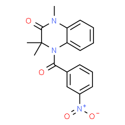 ChemSpider 2D Image | 1,3,3-Trimethyl-4-(3-nitrobenzoyl)-3,4-dihydro-2(1H)-quinoxalinone | C18H17N3O4