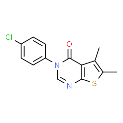 ChemSpider 2D Image | 3-(4-Chlorophenyl)-5,6-dimethylthieno[2,3-d]pyrimidin-4(3H)-one | C14H11ClN2OS