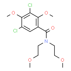 ChemSpider 2D Image | 3,5-Dichloro-2,4-dimethoxy-N,N-bis(2-methoxyethyl)benzamide | C15H21Cl2NO5