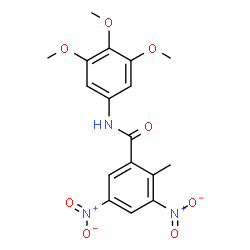 ChemSpider 2D Image | 2-Methyl-3,5-dinitro-N-(3,4,5-trimethoxyphenyl)benzamide | C17H17N3O8
