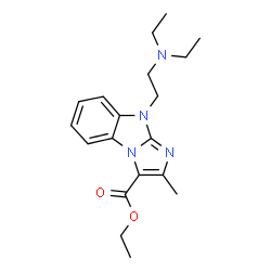 ChemSpider 2D Image | Ethyl 9-[2-(diethylamino)ethyl]-2-methyl-9H-imidazo[1,2-a]benzimidazole-3-carboxylate | C19H26N4O2