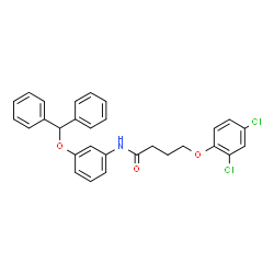ChemSpider 2D Image | 4-(2,4-Dichlorophenoxy)-N-[3-(diphenylmethoxy)phenyl]butanamide | C29H25Cl2NO3