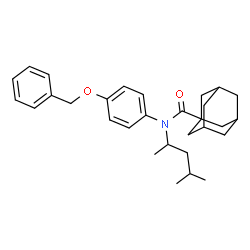 ChemSpider 2D Image | N-[4-(Benzyloxy)phenyl]-N-(4-methyl-2-pentanyl)-1-adamantanecarboxamide | C30H39NO2