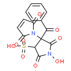 ChemSpider 2D Image | 4-Benzoyl-4-(2,5-dioxo-2,5-dihydro-1H-pyrrol-1-yl)-1-hydroxy-2,5-dioxo-3-pyrrolidinesulfonic acid | C15H10N2O9S
