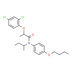 ChemSpider 2D Image | N-(4-Butoxyphenyl)-N-sec-butyl-2-(2,4-dichlorophenoxy)propanamide | C23H29Cl2NO3