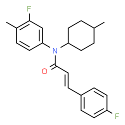 ChemSpider 2D Image | (2E)-N-(3-Fluoro-4-methylphenyl)-3-(4-fluorophenyl)-N-(4-methylcyclohexyl)acrylamide | C23H25F2NO