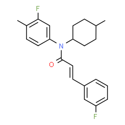 ChemSpider 2D Image | (2E)-N-(3-Fluoro-4-methylphenyl)-3-(3-fluorophenyl)-N-(4-methylcyclohexyl)acrylamide | C23H25F2NO