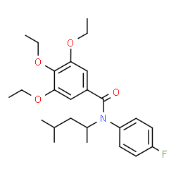 ChemSpider 2D Image | 3,4,5-Triethoxy-N-(4-fluorophenyl)-N-(4-methyl-2-pentanyl)benzamide | C25H34FNO4