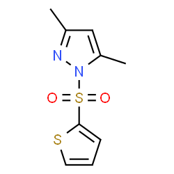 ChemSpider 2D Image | 3,5-Dimethyl-1-(2-thienylsulfonyl)-1H-pyrazole | C9H10N2O2S2