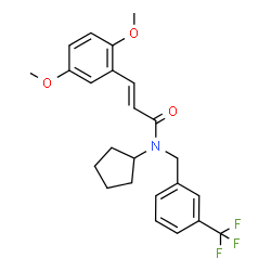 ChemSpider 2D Image | (2E)-N-Cyclopentyl-3-(2,5-dimethoxyphenyl)-N-[3-(trifluoromethyl)benzyl]acrylamide | C24H26F3NO3