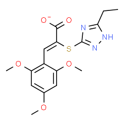 ChemSpider 2D Image | (2Z)-2-[(5-Ethyl-1H-1,2,4-triazol-3-yl)sulfanyl]-3-(2,4,6-trimethoxyphenyl)acrylate | C16H18N3O5S