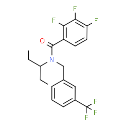 ChemSpider 2D Image | 2,3,4-Trifluoro-N-(3-pentanyl)-N-[3-(trifluoromethyl)benzyl]benzamide | C20H19F6NO