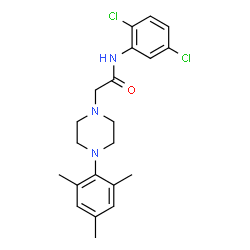 ChemSpider 2D Image | N-(2,5-Dichlorophenyl)-2-(4-mesityl-1-piperazinyl)acetamide | C21H25Cl2N3O