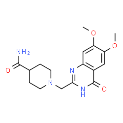 ChemSpider 2D Image | 1-[(6,7-Dimethoxy-4-oxo-1,4-dihydro-2-quinazolinyl)methyl]-4-piperidinecarboxamide | C17H22N4O4