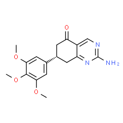 ChemSpider 2D Image | (7S)-2-Amino-7-(3,4,5-trimethoxyphenyl)-7,8-dihydro-5(6H)-quinazolinone | C17H19N3O4