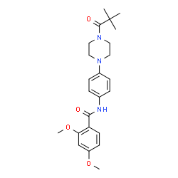 ChemSpider 2D Image | N-{4-[4-(2,2-Dimethylpropanoyl)-1-piperazinyl]phenyl}-2,4-dimethoxybenzamide | C24H31N3O4