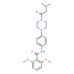 ChemSpider 2D Image | 2,6-Dimethoxy-N-{4-[4-(3-methylbutanoyl)-1-piperazinyl]phenyl}benzamide | C24H31N3O4