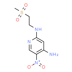 ChemSpider 2D Image | N~2~-[2-(Methylsulfonyl)ethyl]-5-nitro-2,4-pyridinediamine | C8H12N4O4S