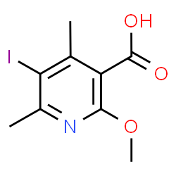 ChemSpider 2D Image | 5-Iodo-2-methoxy-4,6-dimethylnicotinic acid | C9H10INO3