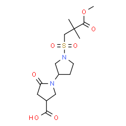 ChemSpider 2D Image | 1'-[(3-Methoxy-2,2-dimethyl-3-oxopropyl)sulfonyl]-5-oxo-1,3'-bipyrrolidine-3-carboxylic acid | C15H24N2O7S