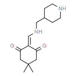 ChemSpider 2D Image | 5,5-Dimethyl-2-{[(4-piperidinylmethyl)amino]methylene}-1,3-cyclohexanedione | C15H24N2O2