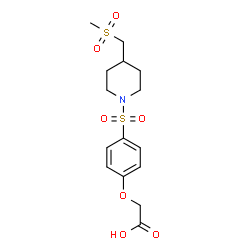 ChemSpider 2D Image | [4-({4-[(Methylsulfonyl)methyl]-1-piperidinyl}sulfonyl)phenoxy]acetic acid | C15H21NO7S2
