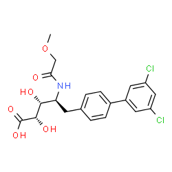 ChemSpider 2D Image | 4,5-Dideoxy-5-(3',5'-dichloro-4-biphenylyl)-4-[(methoxyacetyl)amino]-L-xylonic acid | C20H21Cl2NO6