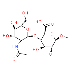 ChemSpider 2D Image | Methyl 4-O-[(2xi)-2-acetamido-2-deoxy-beta-L-arabino-hexopyranosyl]-beta-D-glucopyranosiduronic acid | C15H25NO12