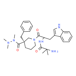 ChemSpider 2D Image | 3-(3-{(3S)-3-Benzyl-3-[(trimethylhydrazino)carbonyl]-1-piperidinyl}-2-[(2-methylalanyl)amino]-3-oxopropyl)-1H-indole | C31H42N6O3