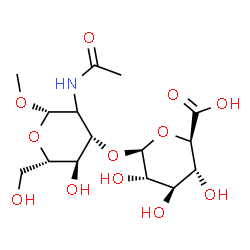 ChemSpider 2D Image | Methyl (2xi)-2-acetamido-2-deoxy-3-O-beta-L-glucopyranuronosyl-beta-L-arabino-hexopyranoside | C15H25NO12