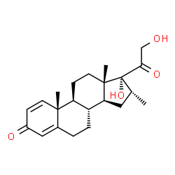ChemSpider 2D Image | (16alpha)-17,21-Dihydroxy-16-methylpregna-1,4-diene-3,20-dione | C22H30O4