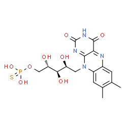 ChemSpider 2D Image | 1-Deoxy-1-(7,8-dimethyl-2,4-dioxo-3,4-dihydrobenzo[g]pteridin-10(2H)-yl)-5-O-thiophosphono-L-arabinitol | C17H21N4O8PS
