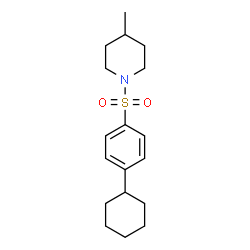 ChemSpider 2D Image | 1-[(4-Cyclohexylphenyl)sulfonyl]-4-methylpiperidine | C18H27NO2S