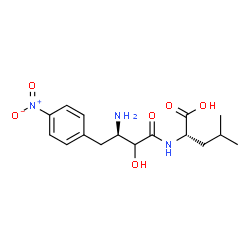 ChemSpider 2D Image | N-[(3R)-3-Amino-2-hydroxy-4-(4-nitrophenyl)butanoyl]-L-leucine | C16H23N3O6