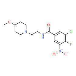 ChemSpider 2D Image | 3-Chloro-4-fluoro-N-[2-(4-methoxy-1-piperidinyl)ethyl]-5-nitrobenzamide | C15H19ClFN3O4