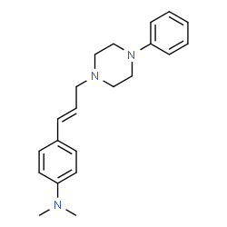ChemSpider 2D Image | N,N-Dimethyl-4-[(1E)-3-(4-phenyl-1-piperazinyl)-1-propen-1-yl]aniline | C21H27N3