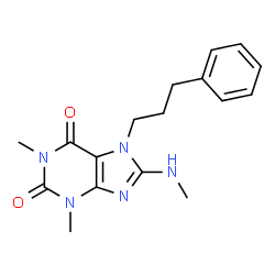 ChemSpider 2D Image | 1,3-Dimethyl-8-(methylamino)-7-(3-phenylpropyl)-3,7-dihydro-1H-purine-2,6-dione | C17H21N5O2