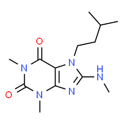 ChemSpider 2D Image | 1,3-Dimethyl-8-(methylamino)-7-(3-methylbutyl)-3,7-dihydro-1H-purine-2,6-dione | C13H21N5O2