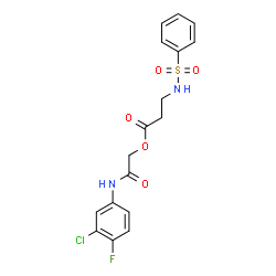 ChemSpider 2D Image | 2-[(3-Chloro-4-fluorophenyl)amino]-2-oxoethyl N-(phenylsulfonyl)-beta-alaninate | C17H16ClFN2O5S