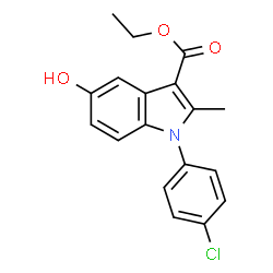 ChemSpider 2D Image | Ethyl 1-(4-chlorophenyl)-5-hydroxy-2-methyl-1H-indole-3-carboxylate | C18H16ClNO3
