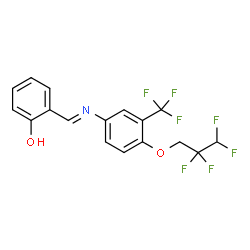 ChemSpider 2D Image | 2-[(E)-{[4-(2,2,3,3-Tetrafluoropropoxy)-3-(trifluoromethyl)phenyl]imino}methyl]phenol | C17H12F7NO2