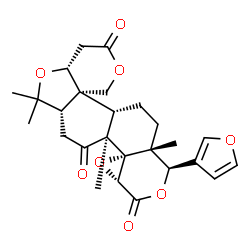 ChemSpider 2D Image | (4aR,6aS,8aS,8bS,9aR,12R,12aR,14aS,14bS)-12-(3-Furyl)-6,6,8a,12a-tetramethyldecahydro-3H-oxireno[d]pyrano[4',3':3,3a][2]benzofuro[5,4-f]isochromene-3,8,10(6H,9aH)-trione | C26H30O8