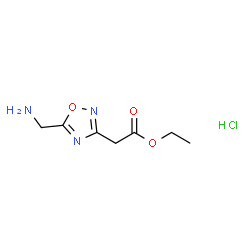 ChemSpider 2D Image | Ethyl [5-(aminomethyl)-1,2,4-oxadiazol-3-yl]acetate hydrochloride (1:1) | C7H12ClN3O3