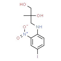 ChemSpider 2D Image | 3-[(4-Iodo-2-nitrophenyl)amino]-2-methyl-1,2-propanediol | C10H13IN2O4
