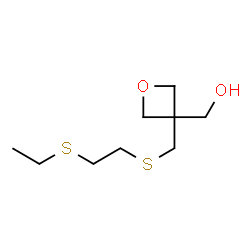 ChemSpider 2D Image | [3-({[2-(Ethylsulfanyl)ethyl]sulfanyl}methyl)-3-oxetanyl]methanol | C9H18O2S2