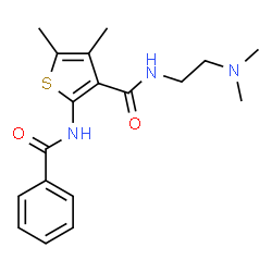 ChemSpider 2D Image | 2-(Benzoylamino)-N-[2-(dimethylamino)ethyl]-4,5-dimethyl-3-thiophenecarboxamide | C18H23N3O2S